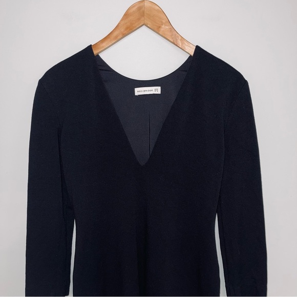 Bec and Bridge Dress Size 6 US Black Long Sleeve‎ Bodycon Deep V-Neckline Mini - Picture 3 of 7